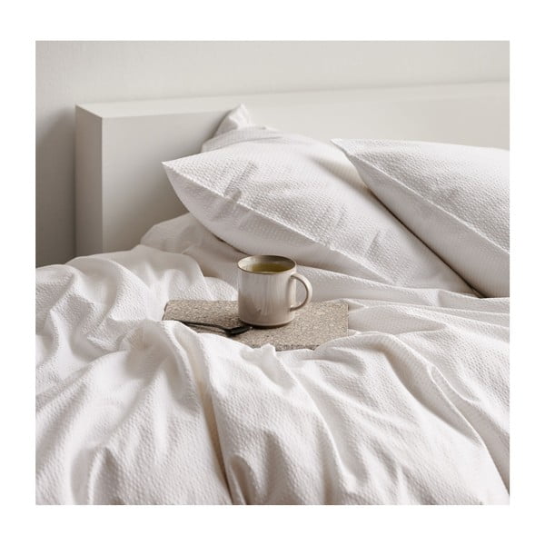 Fehér bio pamut ágyneműhuzat 200x140 cm Wave Optical - Södahl-image-1
