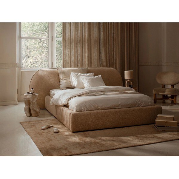 Zöld kárpitozott ágyneműtartós franciaágy ágyráccsal 180x200 cm Ovalo – Micadoni -image-1