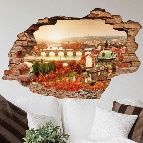 Prágai ősz 3D falmatrica, 90 x 60 cm - Ambiance-image-1