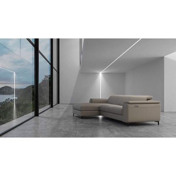 Világosbarna bőr sarokkanapé (bal oldali) Brito – MESONICA-image-1