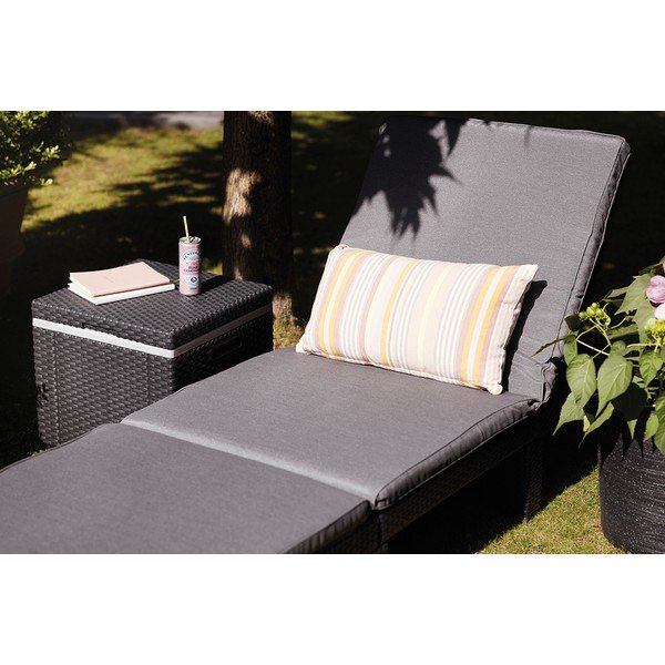 Sötétszürke párnázott-műrattan állítható kerti napozóágy Daytona – Keter-image-3