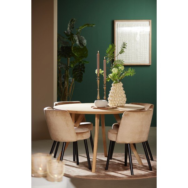 Mangófa kerek étkezőasztal ø 120 cm Quenza – Light & Living-image-1
