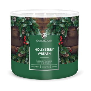 Hollyberry Wreath illatgyertya, égési idő 35 óra - Goose Creek