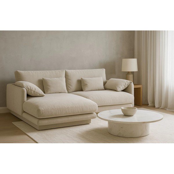 Bézs sarokkanapé (bal oldali) Torino – Micadoni Home-image-1