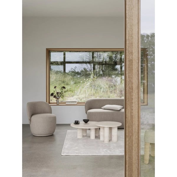 Bézs kő kerek dohányzóasztal ø 75 cm Volos – Blomus-image-1