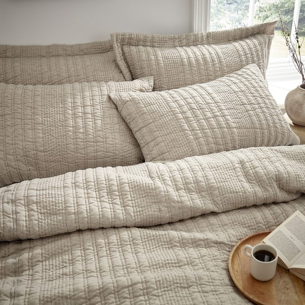 Bézs kétszemélyes ágyneműhuzat 200x200 cm Tamba Stripe – Pineapple Elephant-image-1