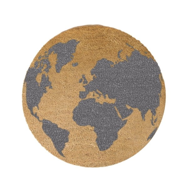 Grey Globe kerek lábtörlő, ⌀ 70 cm - Artsy Doormats