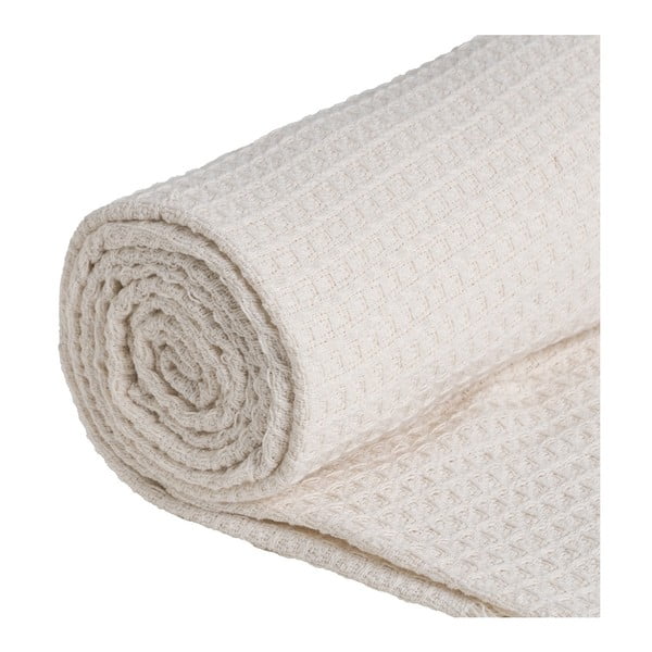 Krémszínű újrahasznosított pamut ágytakaró 260x280 cm Honeycomb – Ixia-image-4