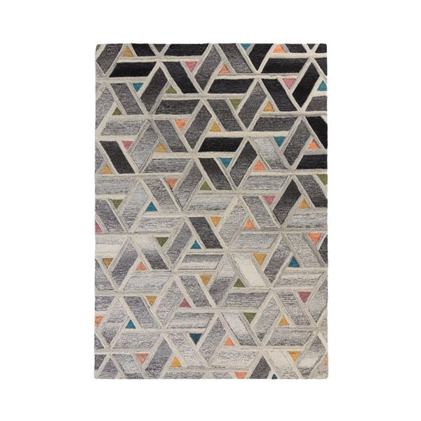 River szürke gyapjú szőnyeg, 200 x 290 cm - Flair Rugs