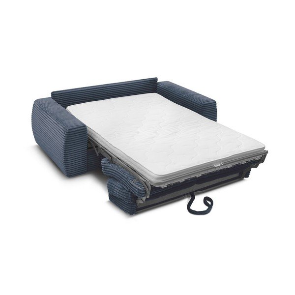 Sötétkék kordbársony kanapé mindennapos alvásra-kinyitható 240 cm Hugo – Bobochic Paris-image-3