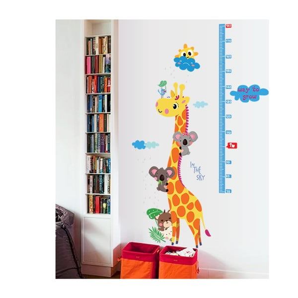 Magasságmérős gyerek matrica ajtóra-falra 60x120 cm Giraffe & Koalas – Ambiance-image-2