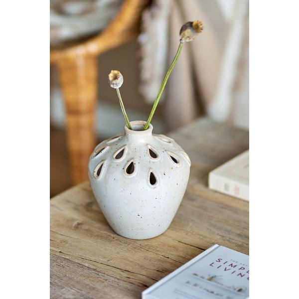 Bézs agyagkerámia váza (magasság 15 cm) Minel – Bloomingville-image-1