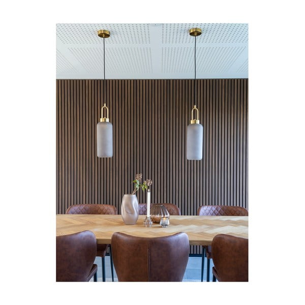 Aranyszínű függőlámpa üveg búrával ø 13 cm Luton – House Nordic-image-1