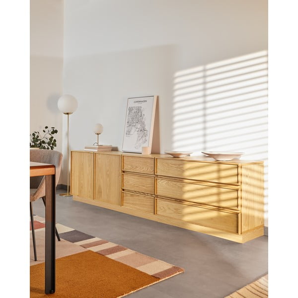 Aranyszínű állólámpa üveg búrával (magasság 150 cm) Mahala – Kave Home-image-2