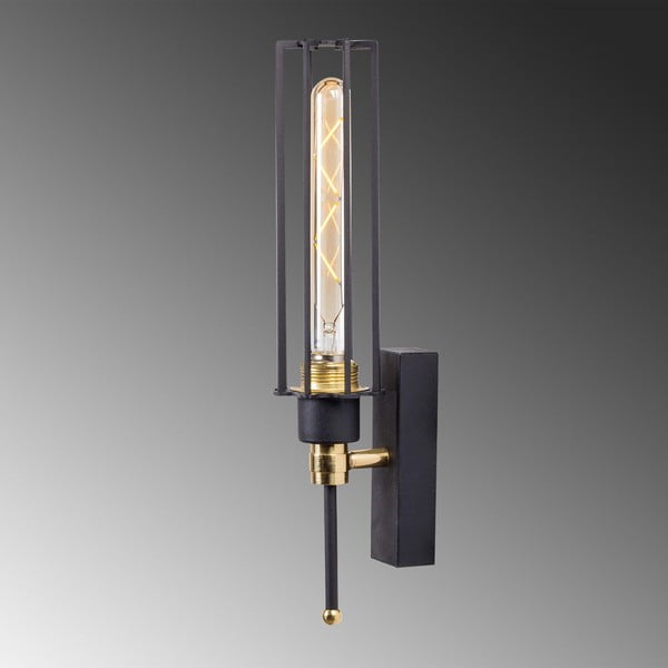Fekete-aranyszínű fali lámpa ø 8 cm Fellini – Opviq lights-image-3