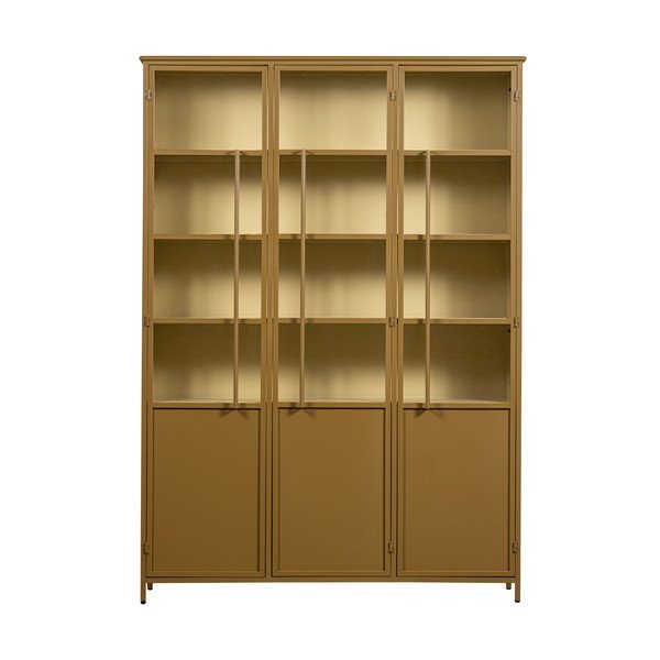 Mustársárga fém tálalószekrény 140x200x44 cm Exhibit – WOOOD