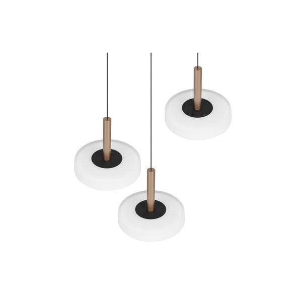 Fekete-fehér-aranyszínű LED dimmelhető függőlámpa üveg búrával ø 35 cm Celeste – Trio-image-4