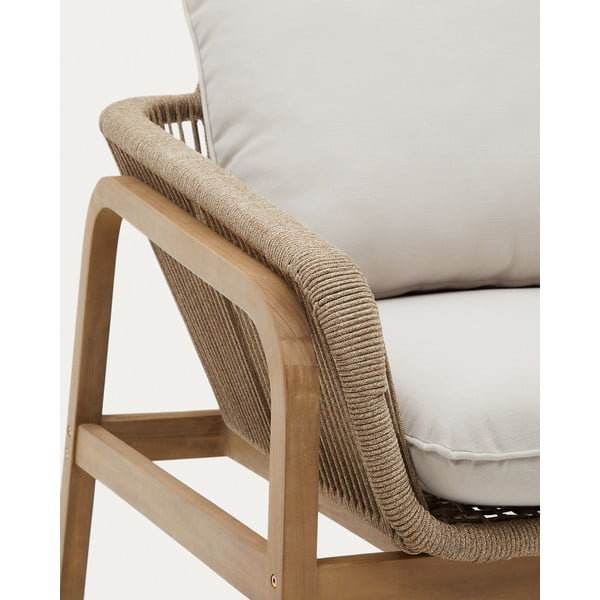 Bézs-natúr színű akácfa ötszemélyes kerti lounge szett Vellana – Kave Home-image-3