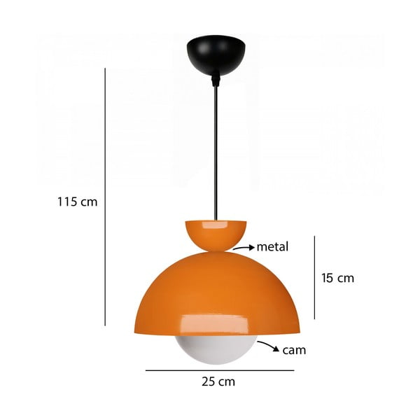 Narancssárga függőlámpa fém búrával ø 25 cm Arta – Opviq lights-image-2