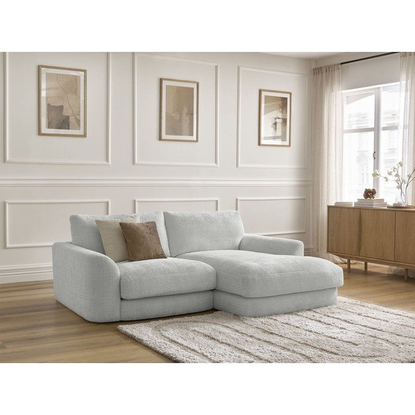 Világosszürke zsenília sarokkanapé (jobb oldali-heverő résszel) Leonore – Bobochic Paris-image-4