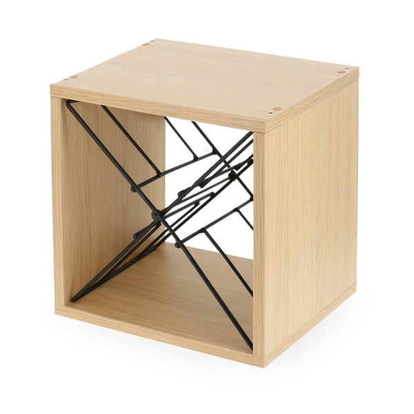 Natúr színű bortartó polcos állvány kőrisfa dekorral, palackok száma 12 36,5x36x29 cm Macon – Compactor-image-2