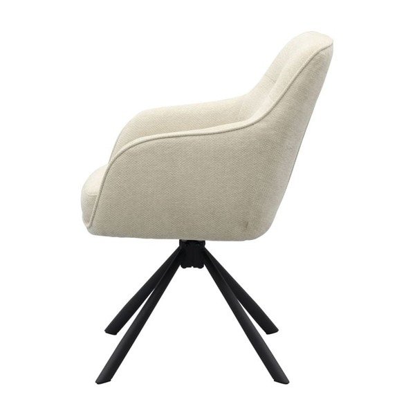 Krémszínű kárpitozott karfás étkezőfotel Avola – Unique Furniture-image-3