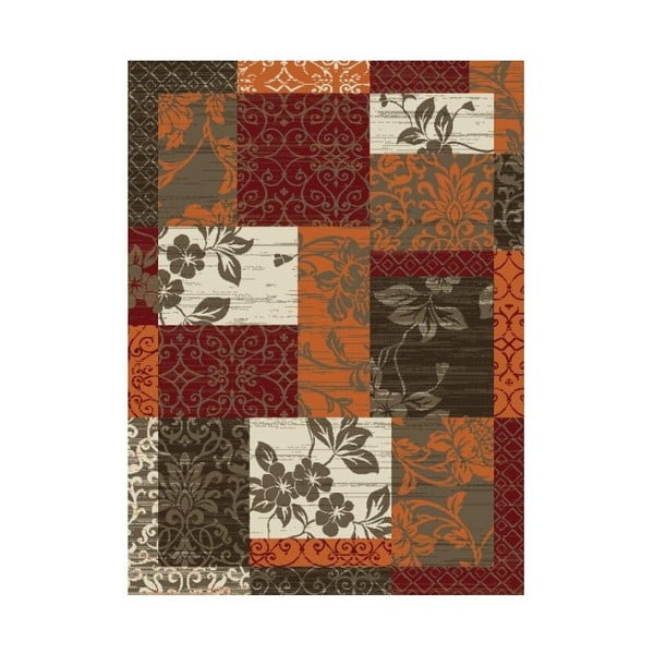 Prime Pile Flower narancssárga-barna szőnyeg, 110 x 60 cm - Hanse Home