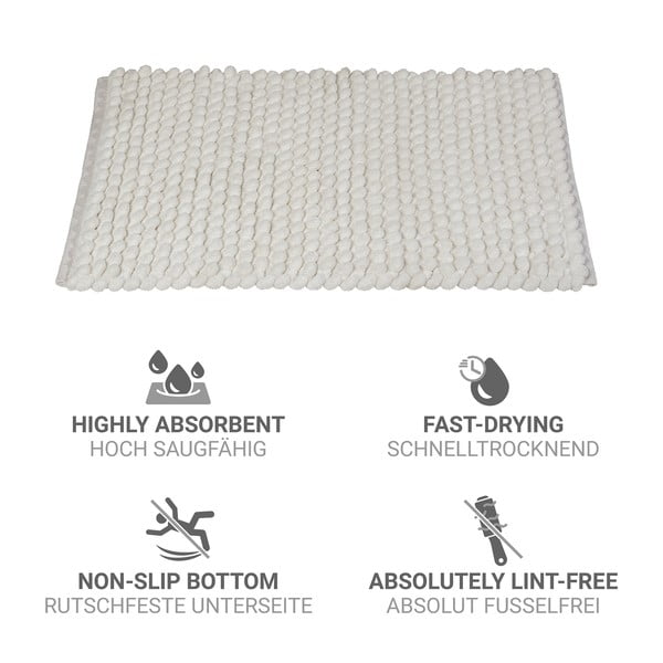 Fehér textil fürdőszobai kilépő 50x80 cm Solivo – Wenko-image-4