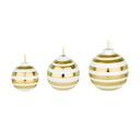 Omaggio 3 db fehér kerámia karácsonyfadísz aranyszínű részletekkel - Kähler Design