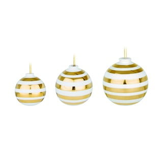 Omaggio 3 db fehér kerámia karácsonyfadísz aranyszínű részletekkel - Kähler Design