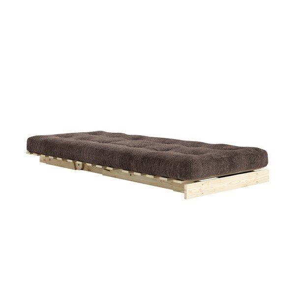 Sötétbarna kinyitható kordbársony futon fotel Roots – Karup-image-1