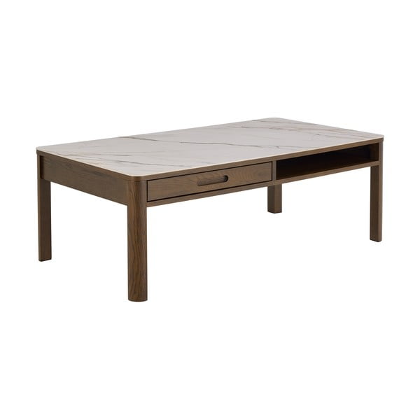 Bézs-sötétbarna dohányzóasztal kerámia asztallappal 70x130 cm Southampton – Actona