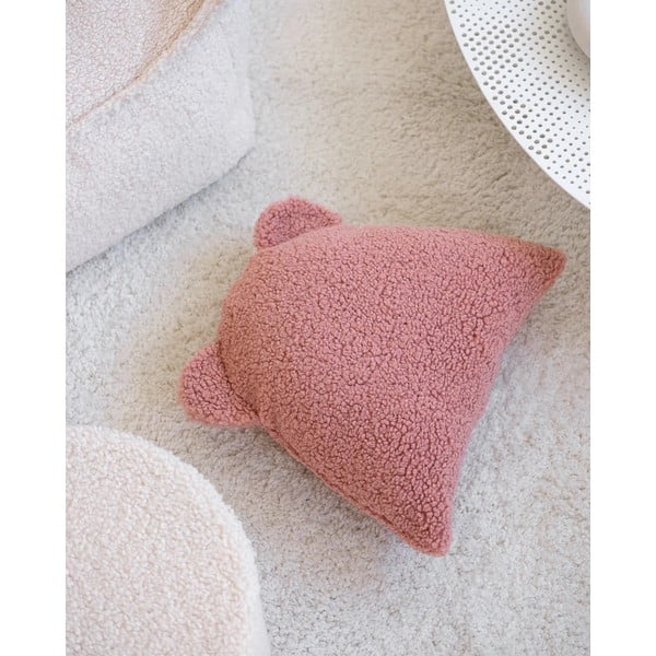 Rózsaszín buklé párna gyerek kanapéhoz Bear – Wigiwama-image-4