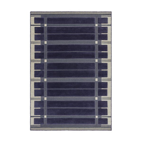 Sötétkék-bézs kézi szövésű gyapjú szőnyeg 120x170 cm – Asiatic Carpets