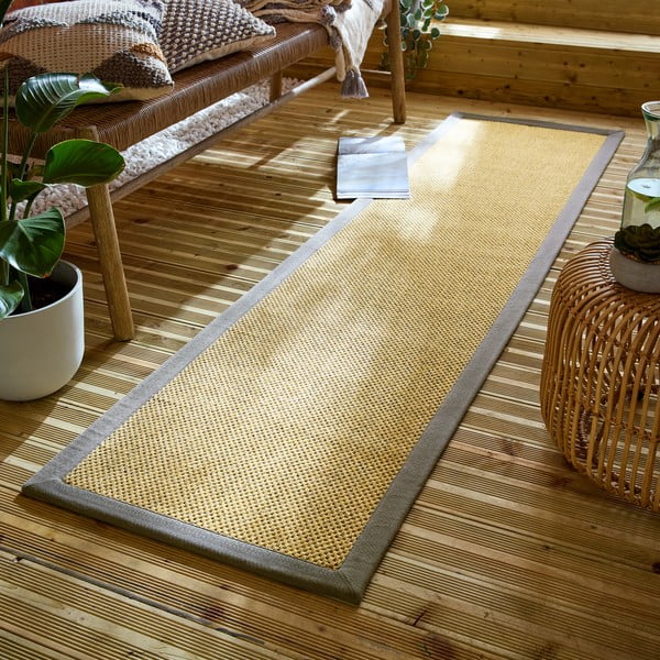 Szürke-világosbarna kültéri-beltéri szőnyeg 60x230 cm Sisal Look – Flair Rugs-image-1