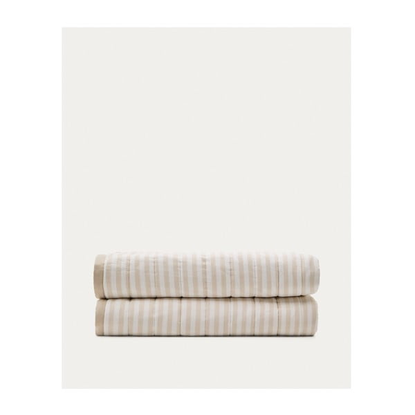 Bézs bio pamut steppelt ágytakaró 180x240 cm Sini – Kave Home-image-2