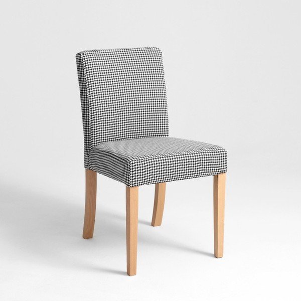 Wilton fekete-fehér szék, natúr fa lábakkal - Custom Form-image-1