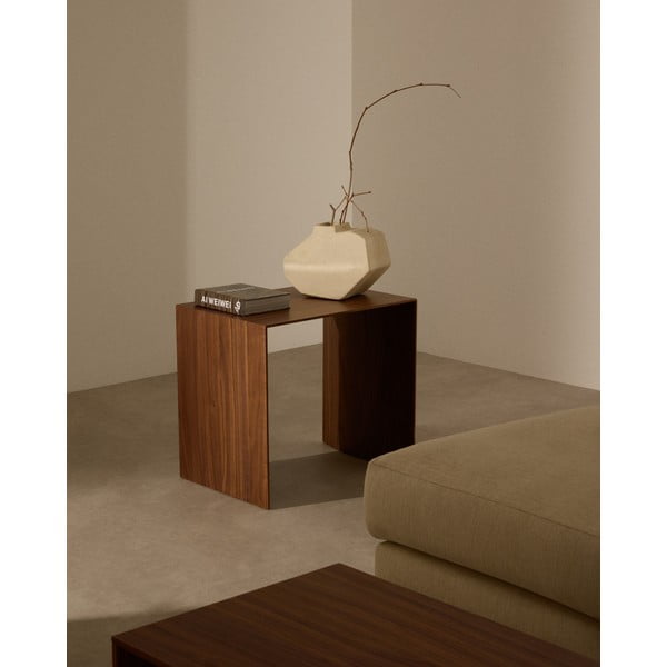 Tárolóasztal diófa dekorral 40x55 cm Litto – Kave Home-image-1