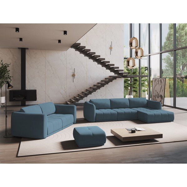 Világoskék sarokkanapé Hoku – Makamii-image-1