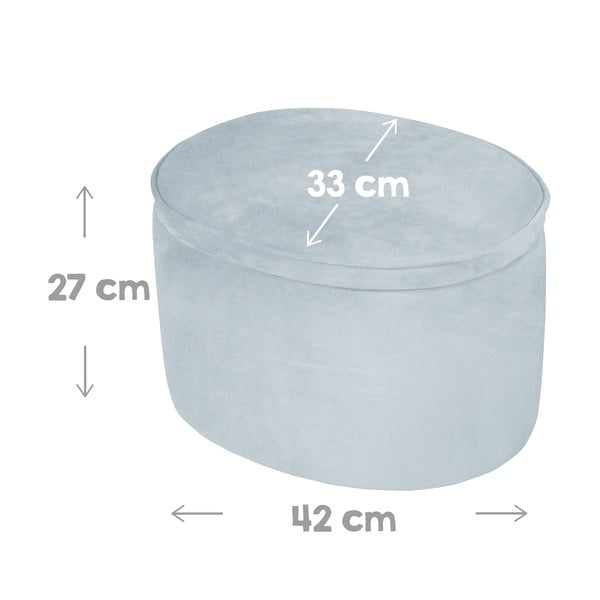 Világoskék bársony gyerek puff Lil Sofa – Roba-image-3