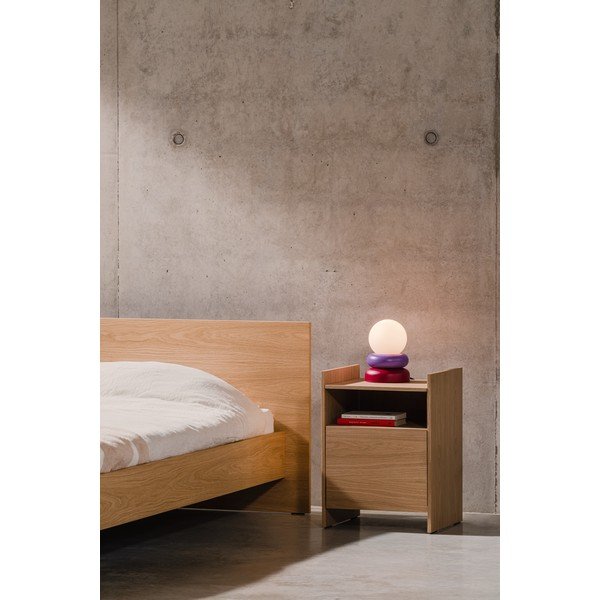 Natúr színű éjjeliszekrény tölgyfa dekorral Toopt – noo.ma-image-1