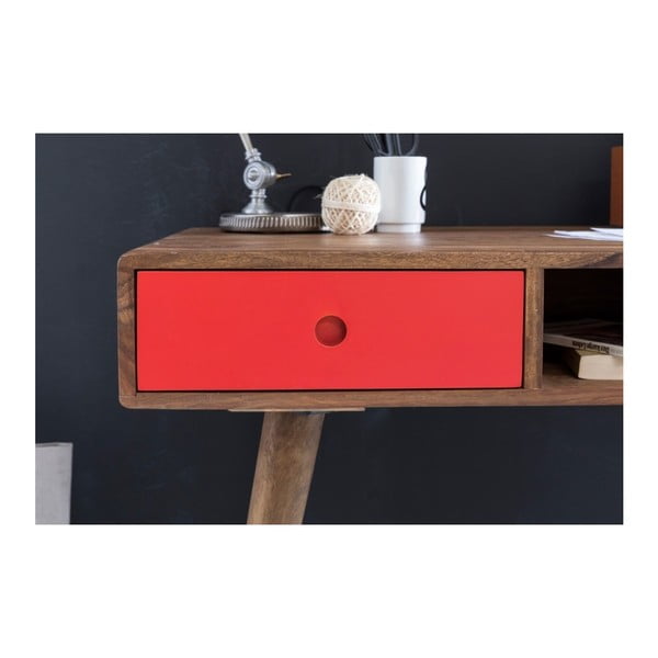 REPA tömör sheesham fa piros fiókos íróasztal - Skyport-image-2