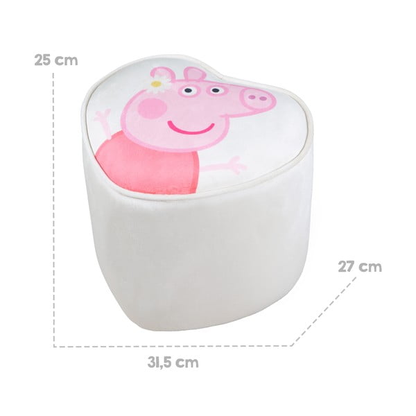 Fehér bársony gyerek puff Peppa Pig – Roba-image-3