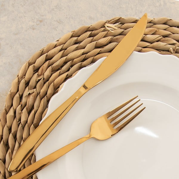 Aranyszínű rozsdamentes acél evőeszköz készlet 24 db-os Gold – Orion-image-3