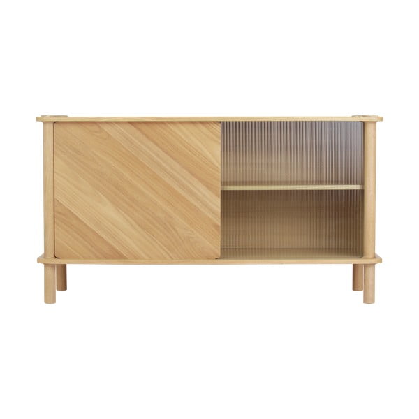 Natúr színű tölgyfa tálalószekrény tolóajtóval 135x73,5x48 cm Italic – UMAGE-image-2