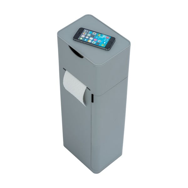 Szürke műanyag WC-papír tartó állvány kefével Imon – Wenko-image-4