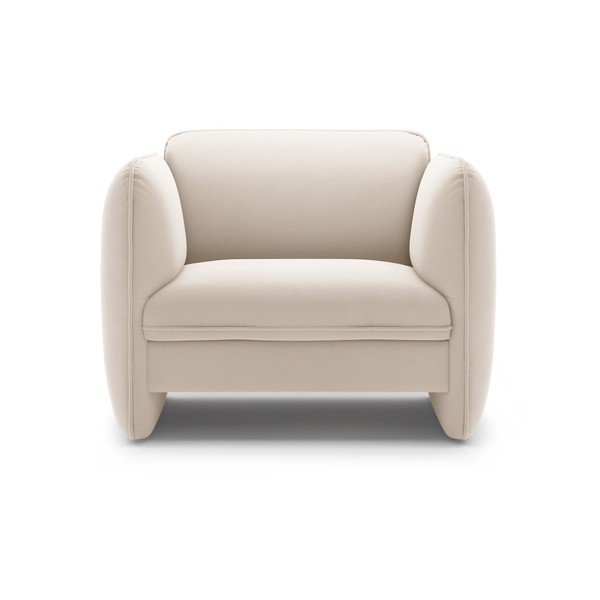 Krémszínű bársony fotel Georgia – Micadoni -image-2