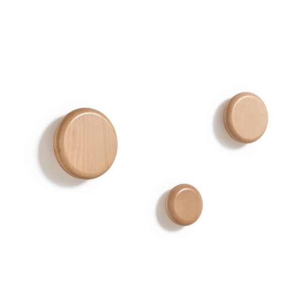 Natúr színű fali fa akasztó szett 3 db-os Nadue – Kave Home