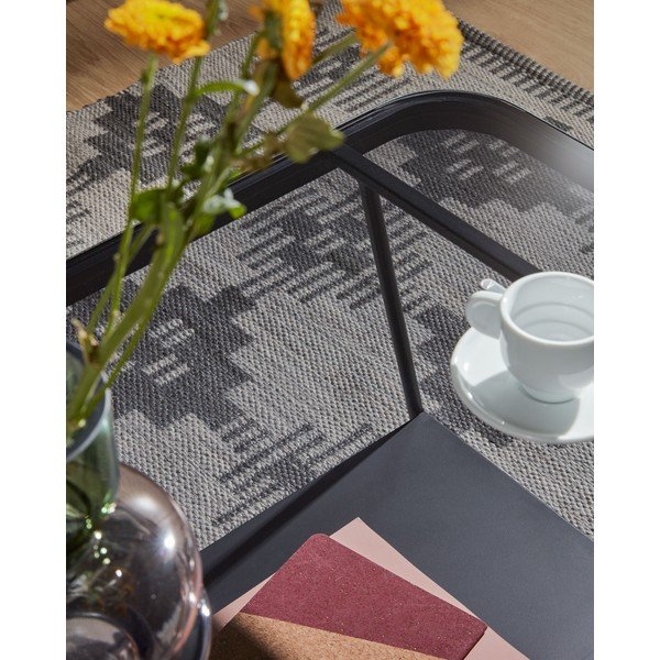 Fekete dohányzóasztal üveg asztallappal 45x90 cm Duilia – Kave Home-image-2