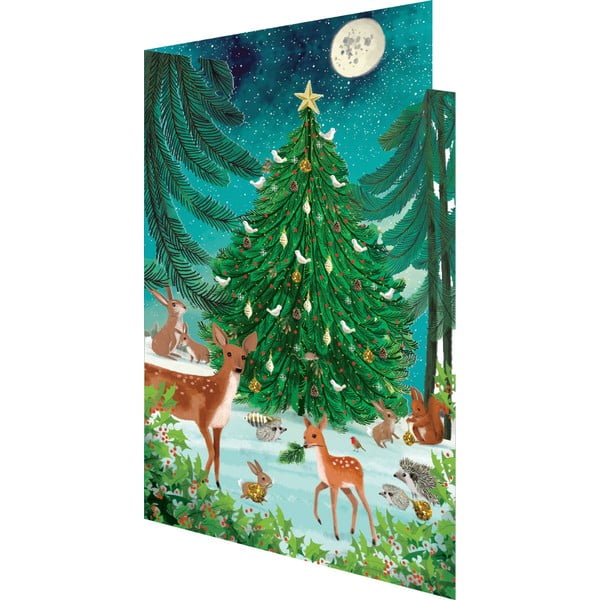 Karácsonyi üdvözlőkártya készlet 5 db-os Heart of the Forest - Roger la Borde